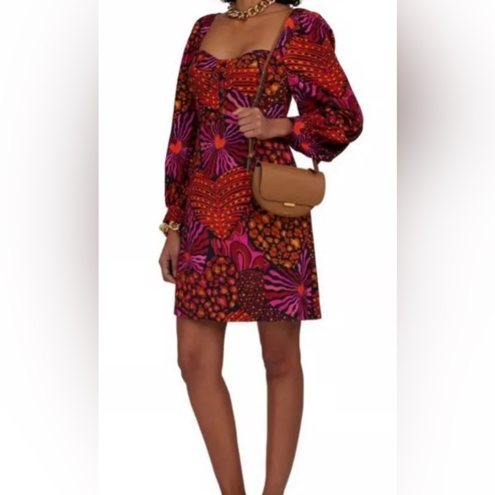 FARM Rio Vibrant Floral Mini Dress - Red and Purple